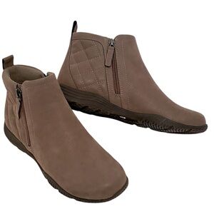 EASY SPIRIT Taupe Faux Suede Ankle Booties Size 7.5